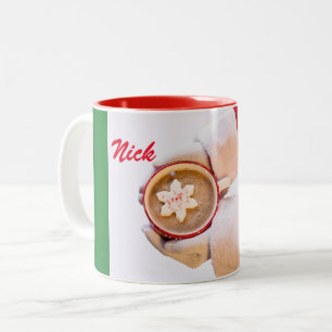 TASSE 2 COULEURS PÈRE NOËL CHOCOLAT CHAUD PERSONNALISÉ