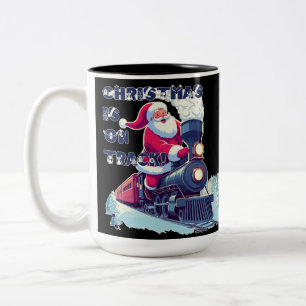 Tasse 2 Couleurs Père Noël dans un train