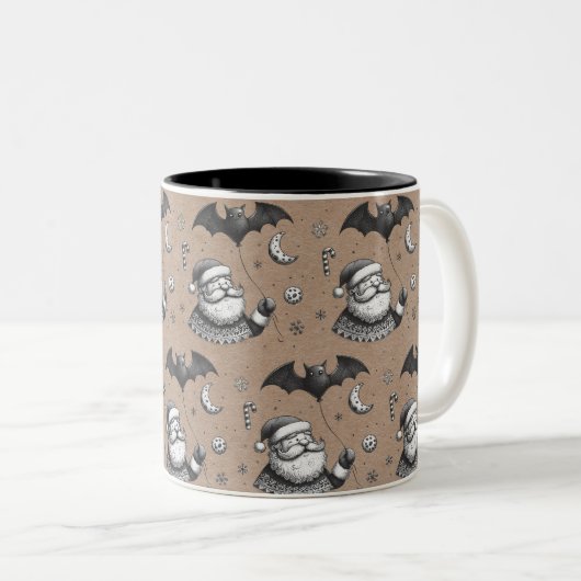 Tasse 2 Couleurs Père Noël des griffes (Devant droit)