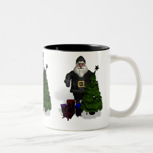 Tasse 2 Couleurs Père Noël En Cuir Noir