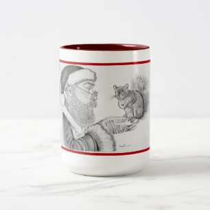 Tasse 2 Couleurs Père Noël et écureuil