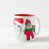 TASSE 2 COULEURS PÈRE NOËL ET LES ELVES (Devant droit)