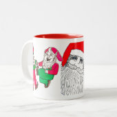 TASSE 2 COULEURS PÈRE NOËL ET LES ELVES (Devant gauche)