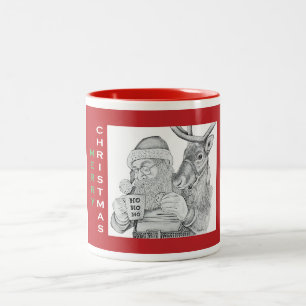 Tasse 2 Couleurs Père Noël et rennes