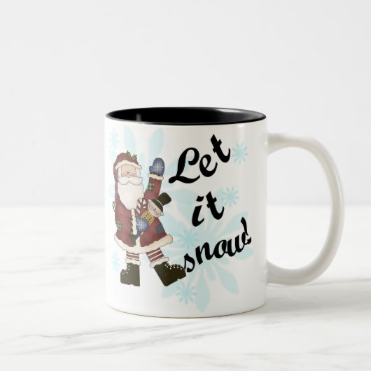 Tasse 2 Couleurs Père Noël laissez la neige tomber (Droit)