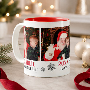Tasse 2 Couleurs Père Noël Liste des Enfants Sages Photo de Noël Ro
