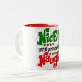Tasse 2 Couleurs Père Noël ME DONNERA-T-IL UNE BRÈVE NOËL ? (Devant gauche)