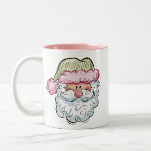 Tasse 2 Couleurs Père Noël Mignon Santa Claus Noël Vacances Rose 