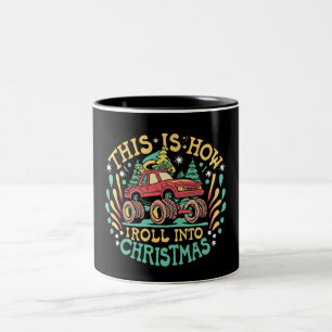 Tasse 2 Couleurs Père Noël Monster Truck Boys Xmas Noël