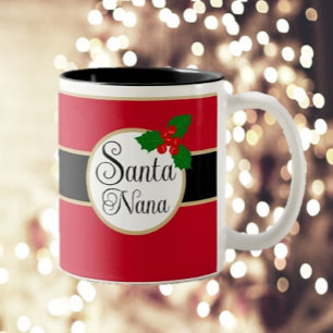 Tasse 2 Couleurs Père Noël Nana ! Cadeau de Noël amusant