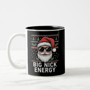 Tasse 2 Couleurs Père Noël Noël Big Nick Energy Fête Drôle