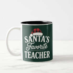 Tasse 2 Couleurs Père Noël Professeur Préféré Enseignant Noël Ensei