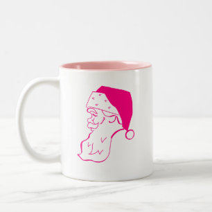 Tasse 2 Couleurs Père Noël Rose Rétro
