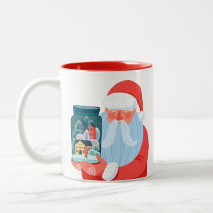 Tasse 2 Couleurs Père Noël rustique en pot Mason de ville