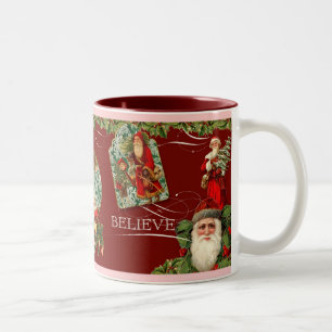 Tasse 2 Couleurs Père Noël Saint Nicholas Elégant Croire Swirl Vint