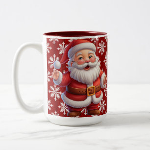 Tasse 2 Couleurs Père Noël Snowflakes