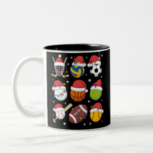 Tasse 2 Couleurs Père Noël Sports Noël Sport Balle Joueur Amoureux