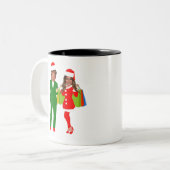 Tasse 2 Couleurs père Noël trump melania (Devant gauche)