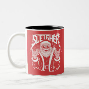 Tasse 2 Couleurs Père Noël tueur drôle métal Noël Rock