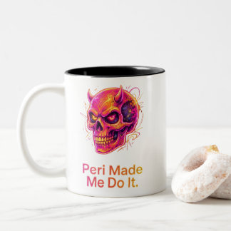 Tasse 2 Couleurs Peri m'a fait faire ça – Crâne Néon Malicieux