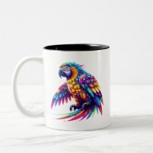 Tasse 2 Couleurs Perroquet brillant et coloré