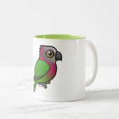 Tasse 2 Couleurs Perroquet de Rouge-fan de Birdorable (Devant droit)