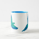 Tasse 2 Couleurs Perroquet en vol, Aqua et Bleu Cobalt (Centre)