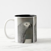 Tasse 2 Couleurs Perroquet majestueux de gris africain (Gauche)