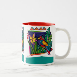Tasse 2 Couleurs Perroquet Tasse-Tropical