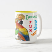 Tasse 2 Couleurs Perroquets de fête (Devant droit)