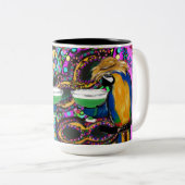 Tasse 2 Couleurs Perroquets de Mardi Gras (Devant droit)