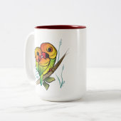 Tasse 2 Couleurs Perroquets inséparables (Devant gauche)