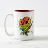 Tasse 2 Couleurs Perroquets inséparables (Gauche)