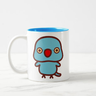 Tasse 2 Couleurs Perruche à collier / femelle bleue