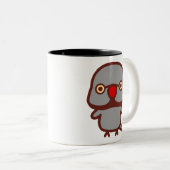 Tasse 2 Couleurs Perruche à collier mâle gris (Devant droit)