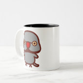 Tasse 2 Couleurs Perruche à collier mâle gris (Devant gauche)
