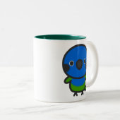 Tasse 2 Couleurs Perruche à tête bleue (Devant droit)