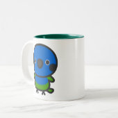 Tasse 2 Couleurs Perruche à tête bleue (Devant gauche)