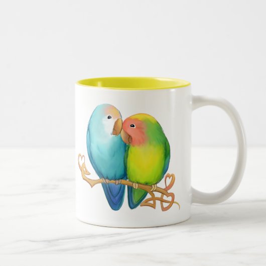 Tasse 2 Couleurs Perruches colorées (Droit)