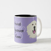 Tasse 2 Couleurs Personalisé Grand Pyrénées Papa/Maman (Devant droit)