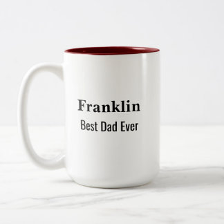 Tasse 2 Couleurs Personalised Best Dad Ever Monogrammed 