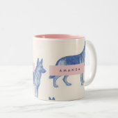 Tasse 2 Couleurs Personalized Aesthetic German Shepherd Pattern (Devant droit)