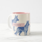 Tasse 2 Couleurs Personalized Aesthetic German Shepherd Pattern (Devant gauche)