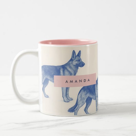 Tasse 2 Couleurs Personalized Aesthetic German Shepherd Pattern (Gauche)