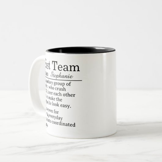 Tasse 2 Couleurs Personalized Best Team Definition (Devant gauche)