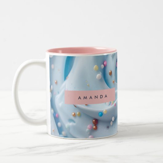 Tasse 2 Couleurs Personalized Blue Whipped Frosting Sprinkle (Gauche)