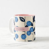 Tasse 2 Couleurs Personalized Blueberry Vine Nature  (Devant gauche)