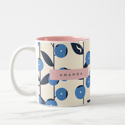 Tasse 2 Couleurs Personalized Blueberry Vine Nature  (Gauche)