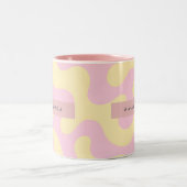 Tasse 2 Couleurs Personalized Blush Pink and Pastel Yellow Abstract (Centre)