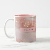 Tasse 2 Couleurs Personalized Blush Rose Gold Marble Sparkle (Gauche)